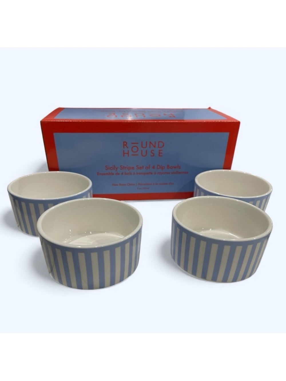 Round House Sicily Stripe Set of 4 Dip Bowls
